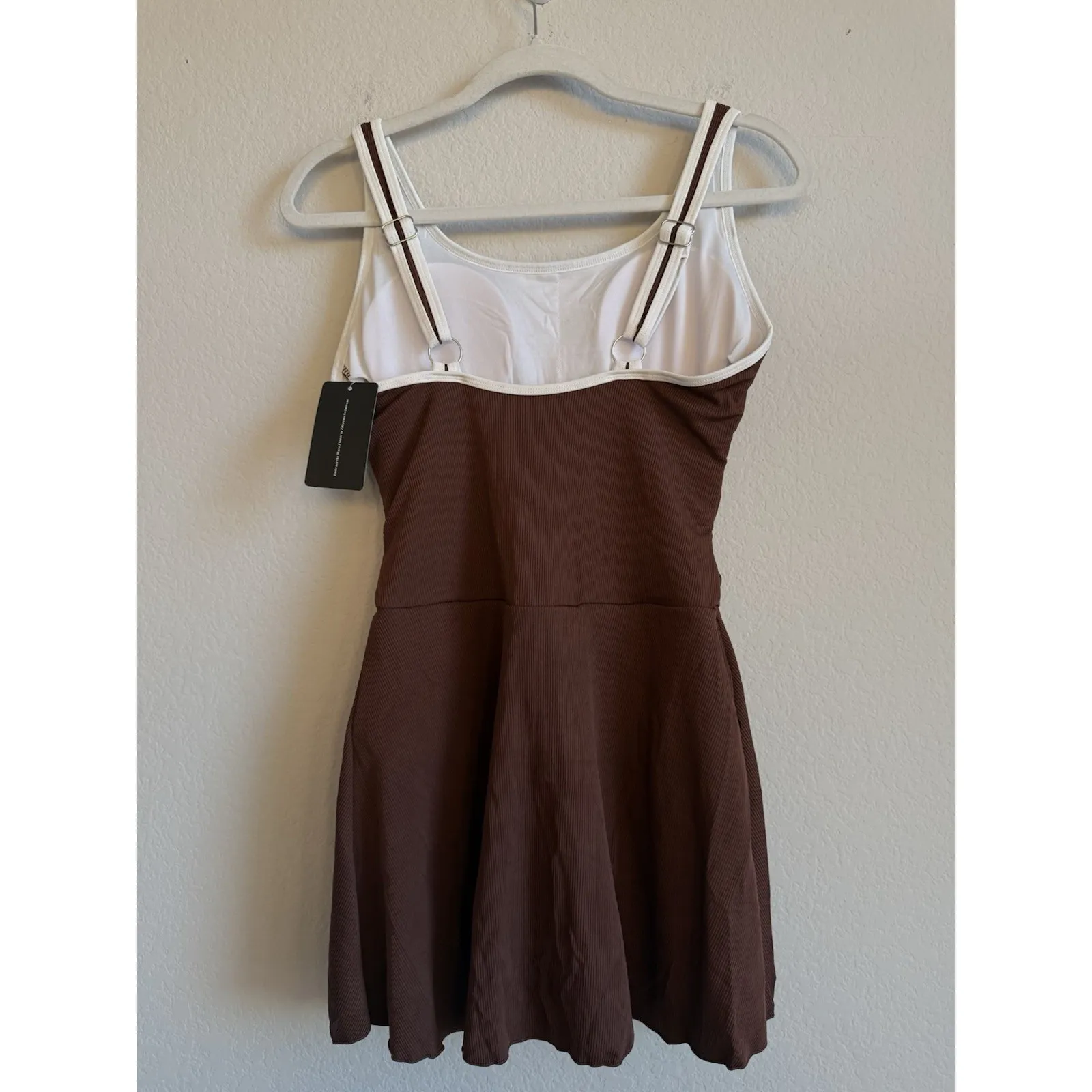 Zilcremo Women's Tummy Control Swimdress One Piece Color Block Ribbed Size L NEW Brown Size L - Image 13