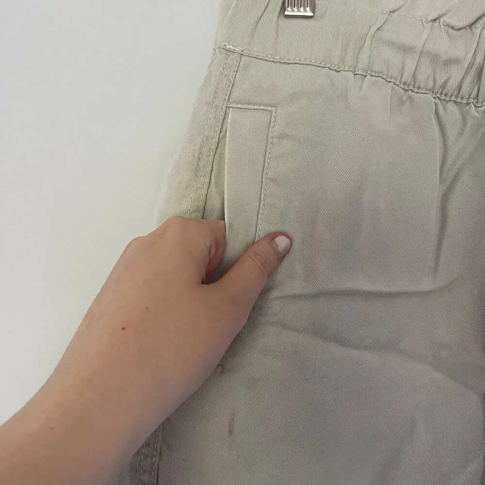 LOFT Beige Drawstring Elastic Waist Shorts Size M 15" Waist 3" Inseam lightweigh - Image 5