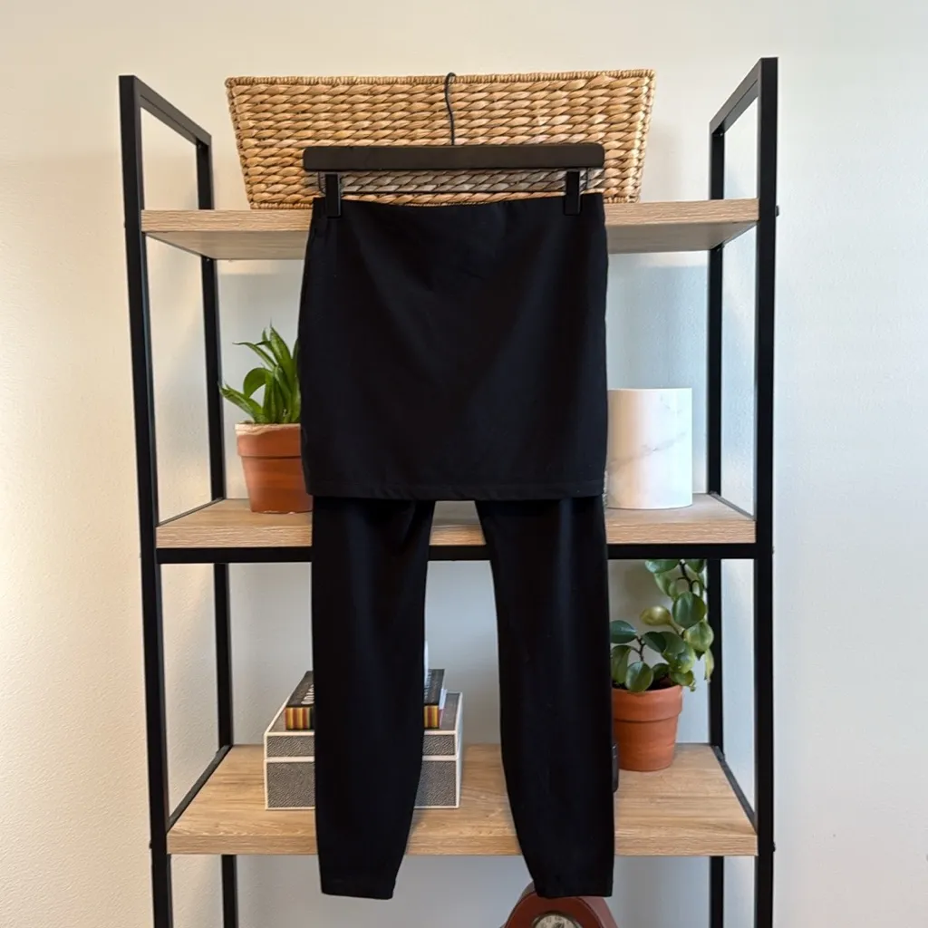 CAbi Mid-Rise Black Crossover Skirted Jersey Knit M'Legging #3399, XS - Image 5