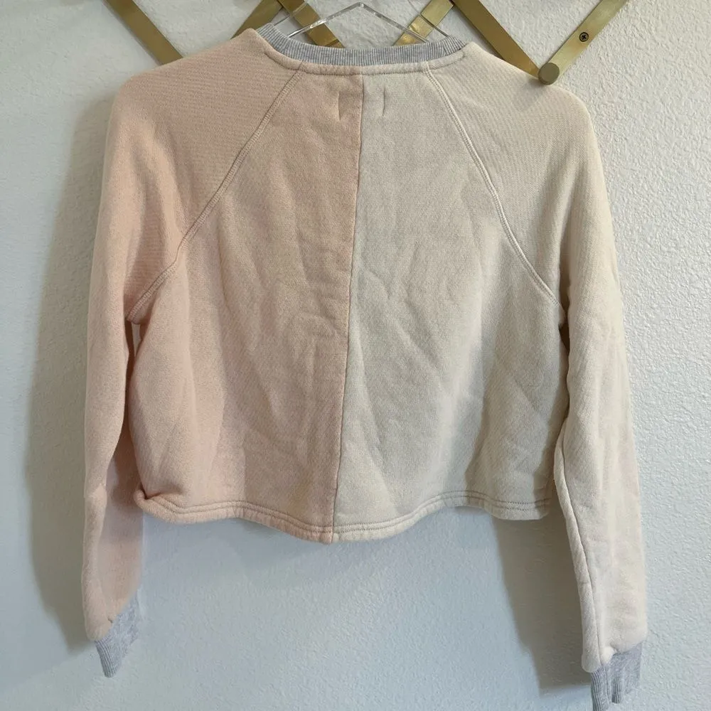 Madewell MWL Airterry Colorblock cropped pullover XS - Image 8
