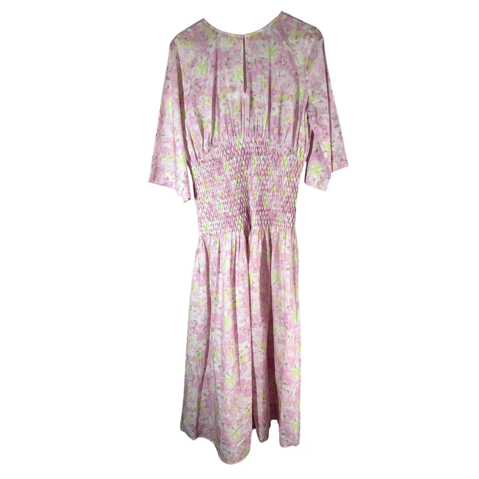 Merlette Alma Print Dress Pink Citrine Mosaic Print Size US 12 Pima Cotton - Image 2