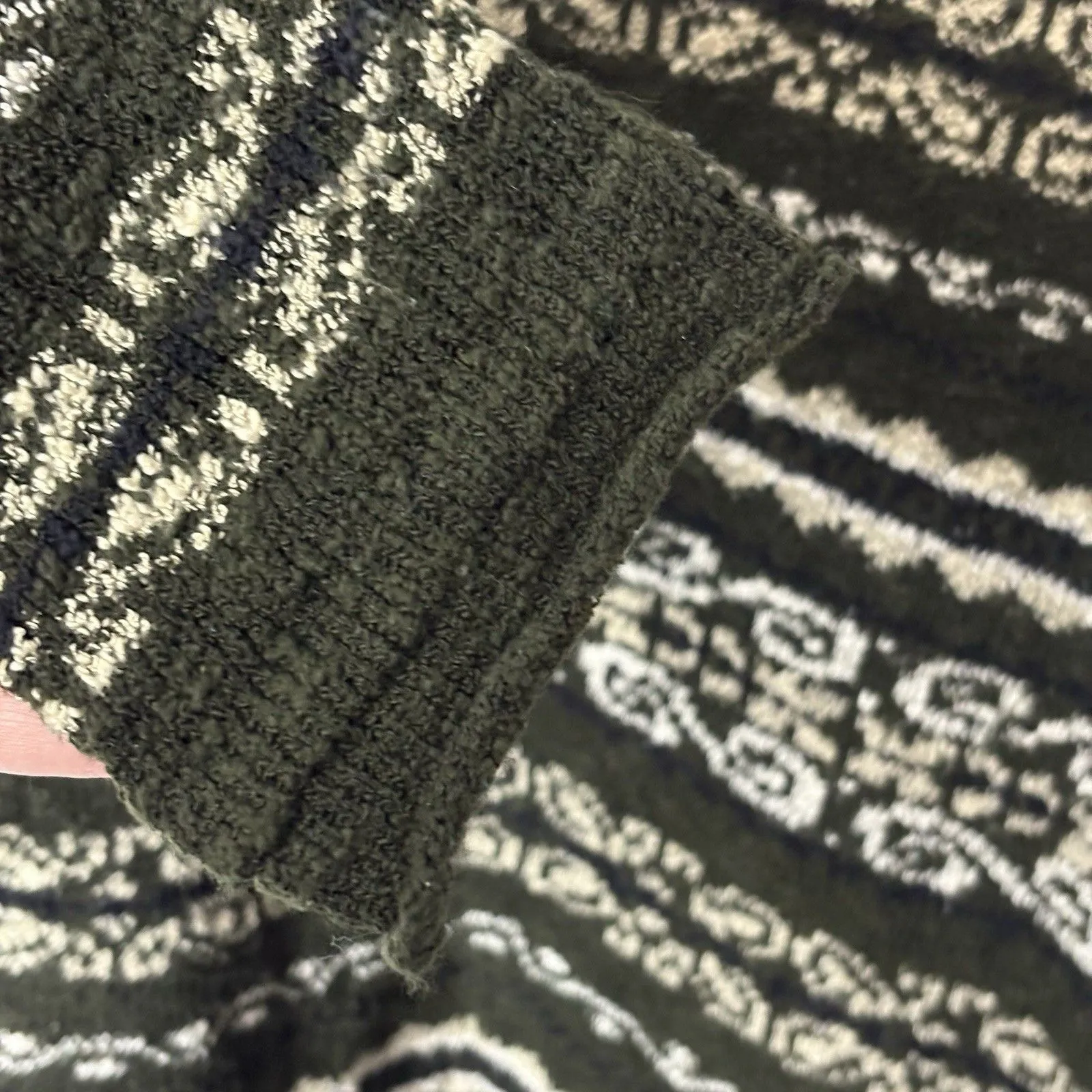 Erika & Co Vintage Sweater Womens L Fair Isle Olive Green Grunge Grandpa Size L - Image 5