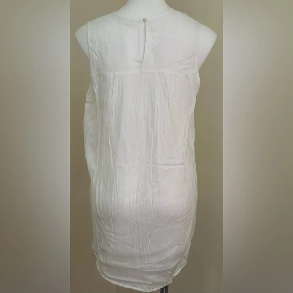 Melrose & Market White Snow Floral Lace Sheer Cotton Sleeveless Summer Top Sz.S - Image 8