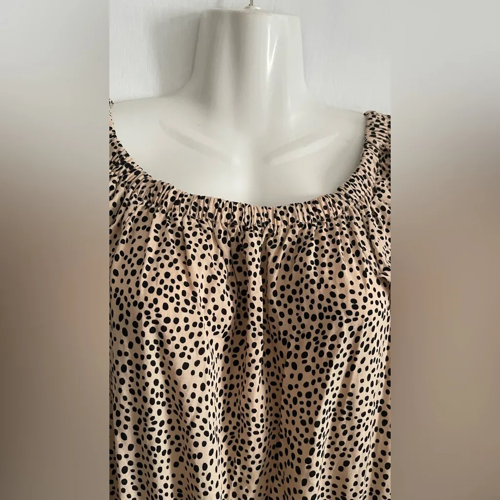 Anthropologie Tan Off-Shoulder Jumpsuit - Image 8