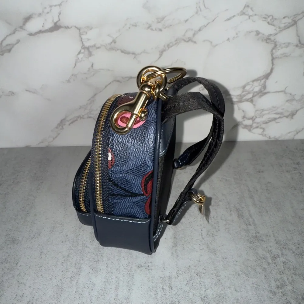 Coach Court Backpack Bag Charm In Signature Canvas With Cherry Print - Image 3