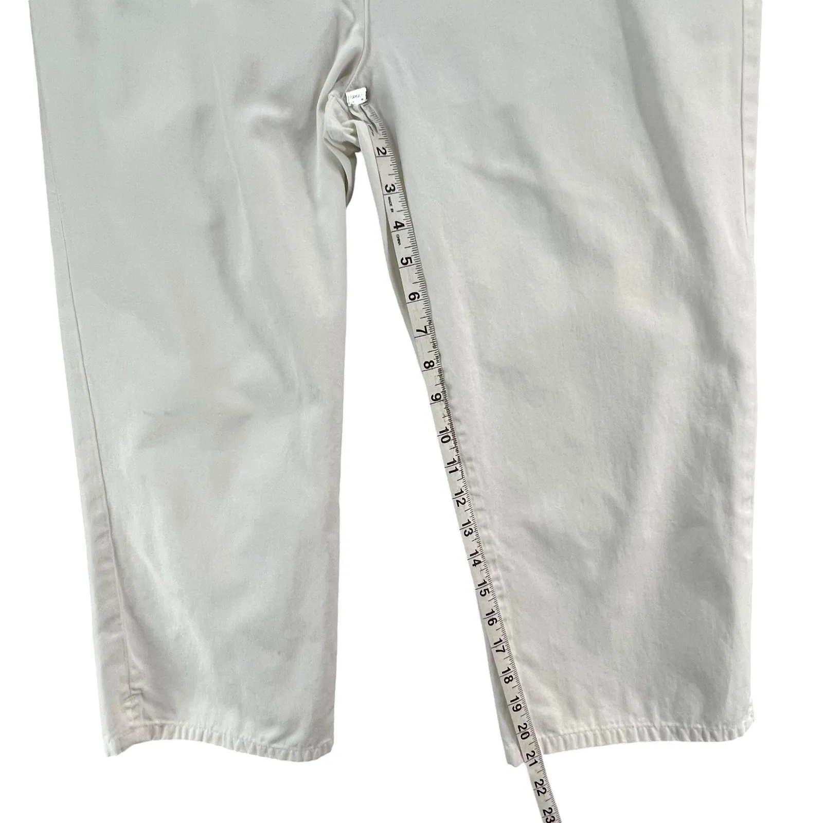 Ralph Lauren LRL Jeans Womens 10 White Denim Classic Midcalf Crop Nautical Beach - Image 7