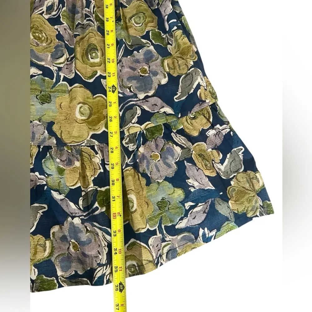 NEW Pinch Where You Go Navy Blue Floral Dress Size Medium Yellow - Image 8