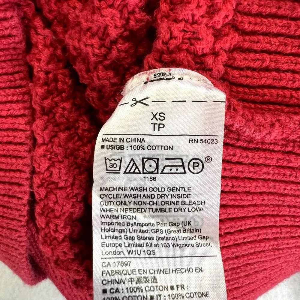Gap Red Chunky Knit Crewneck Sweater - Image 8