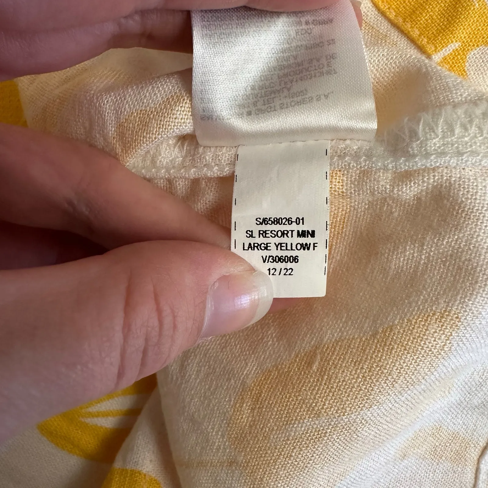 Old‎ Navy Yellow Floral Linen Blend Mini Dress L Adjustable Straps Sundress - Image 10