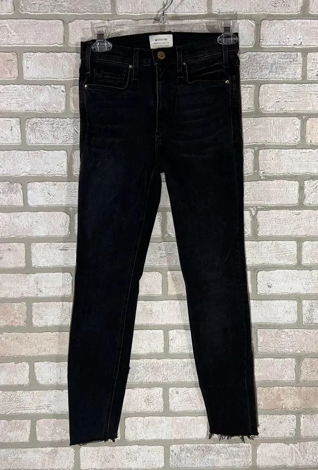 McGuire Denim Newton Washed Black Distressed Raw Hem Skinny Jeans Size 25 - Image 4