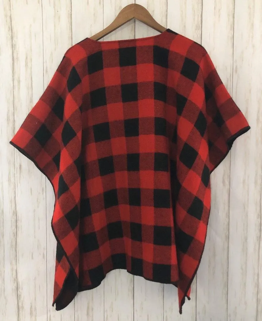 Plaid Poncho Sweater - Image 2