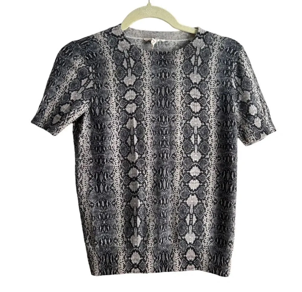 NWOT REBECCA TAYLOR SNAKE PRINT WOOL SWEATER - Image 2