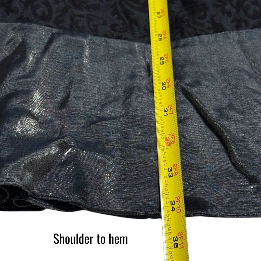 Y2K‎ Allure Velvet & Satin Black Shimmer Slip Dress Fairygoth Dark Romantic S - Image 13