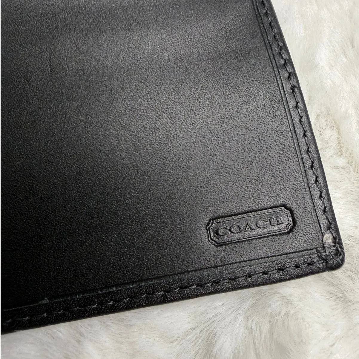 COACH Black Checkbook Holder - Image 3