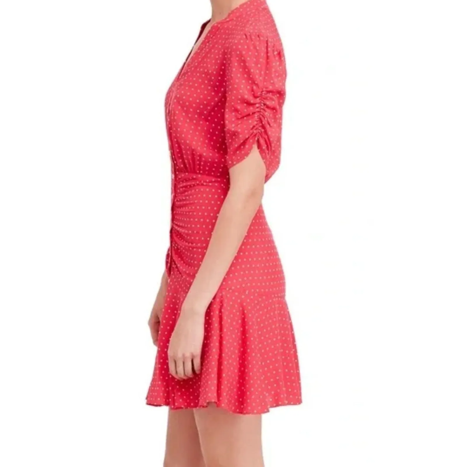 Free People Pippa‎ Polka-Dot Mini Sz XL Button-Down Dress Y2K Feminine Cottage - Image 14