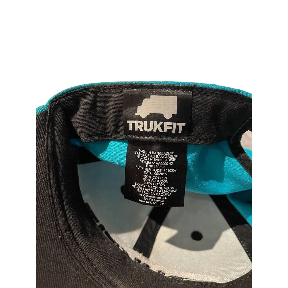 Trukfit blue paint drip logo adjustable snapback flat bill hat - Image 6