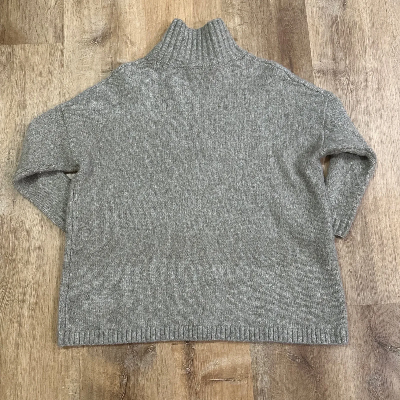 FRENCH CONNECTION | Gray Cable Knit Turtleneck Tunic Sweatshirt - Image 2