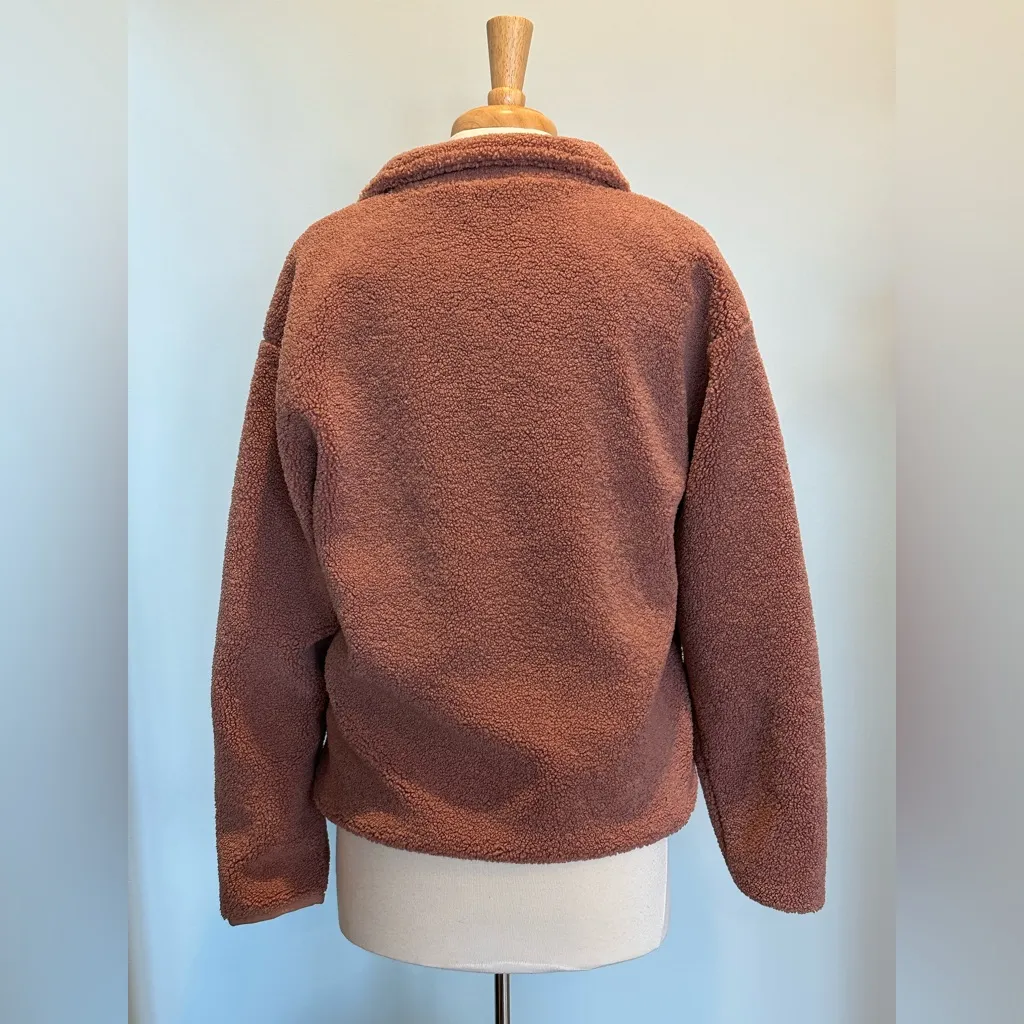 Daily Ritual Blush Teddy 1/4 Zip pullover Sweater size Medium New without tags Pink - Image 2