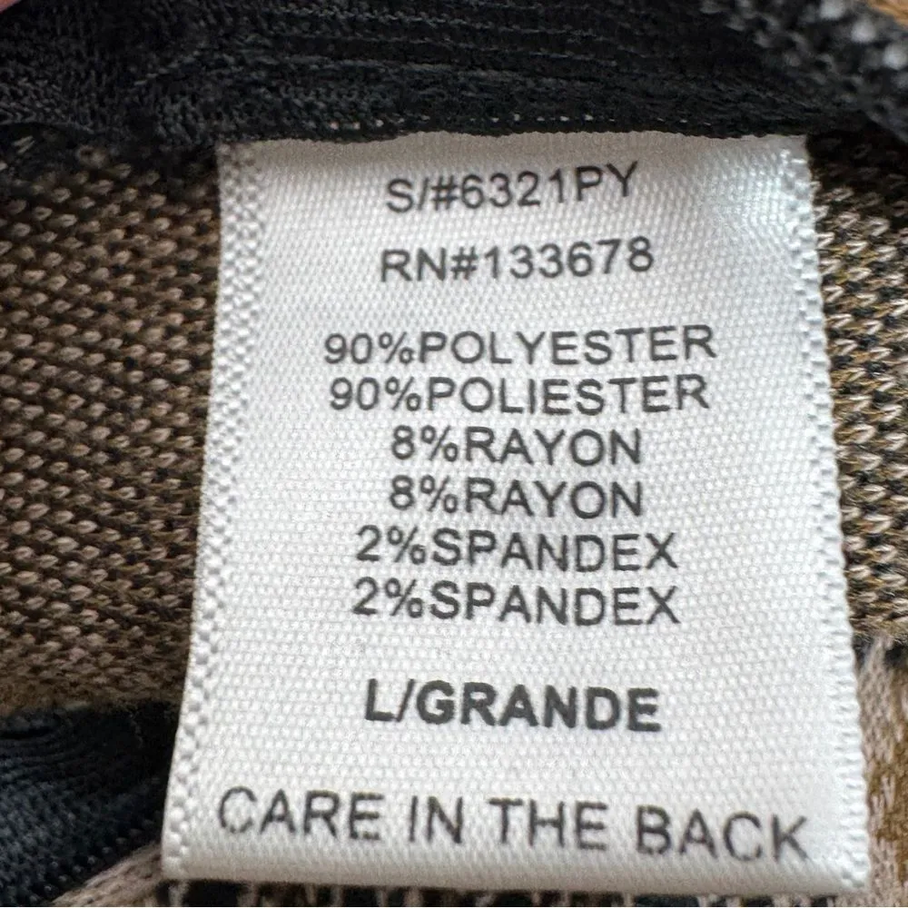 Love Tree  Houndstooth Knit Button Side Mini Skort Tan Black Large - Image 11