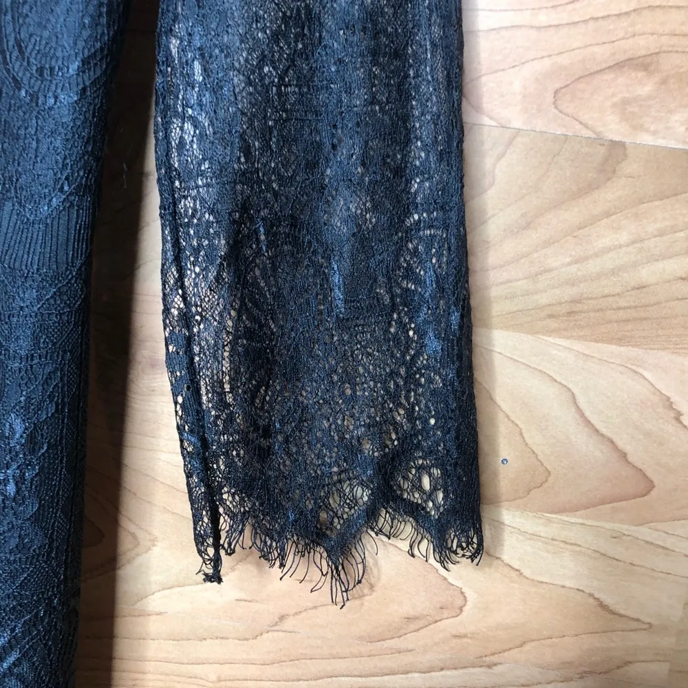 Solitaire Size Small  LACE LINED BLACK LONG SLEEVE DRESS - Image 11