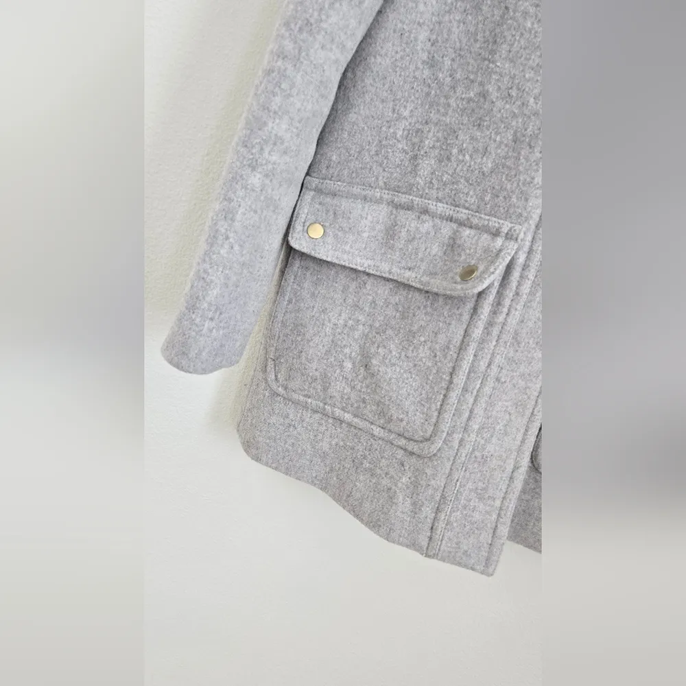 J. Crew Gray Vail Parka Wool Blend Faux Fur Hooded Jacket  Sz 4 Coat - Image 10