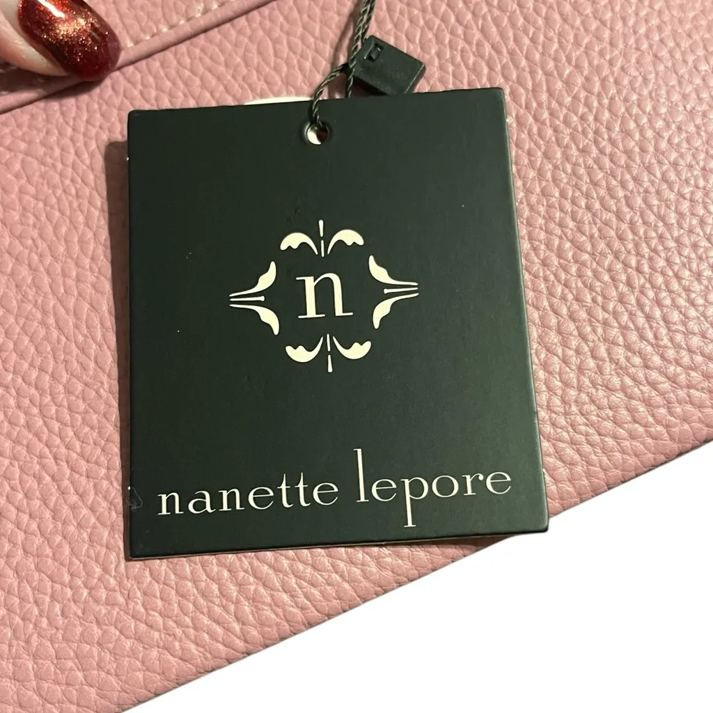 Nanette Lepore Mandy Wristlet Clutch in Bedrose Color with Tan Interior - Image 6