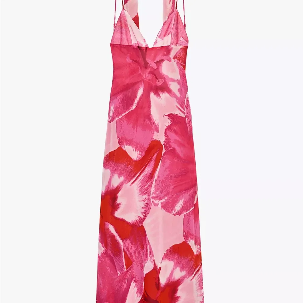 ZARA Elegant Pink Floral Maxi Dress - Image 8