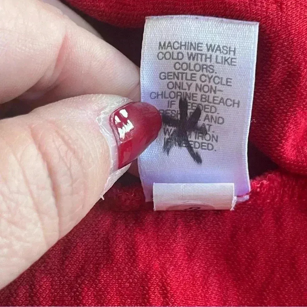 J Jill Red Textured Quilted Cotton Long Sleeve Sweatshirt XL Holiday Valentine’s - Image 6