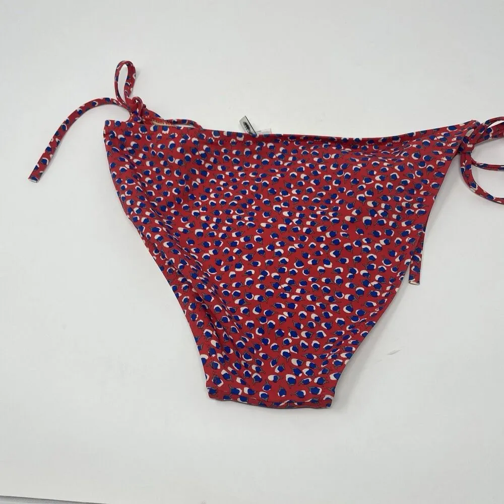 J.Crew Size S Red Printed Side Tie Swim Bottom - Image 5