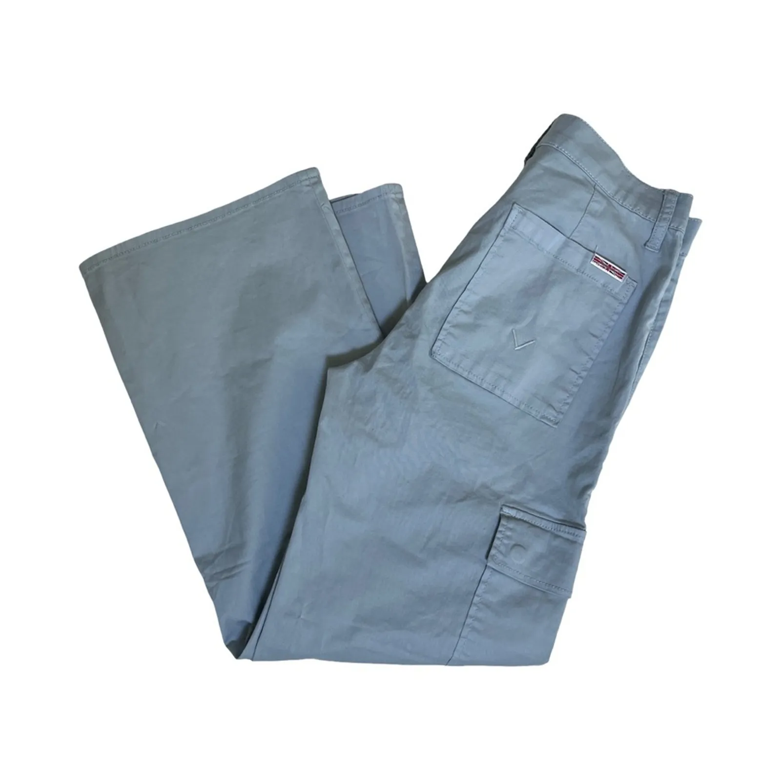 Hudson Women’s Cargo Pants Size 28  Light Grey Blue Wide Leg Stretch Cotton - Image 9