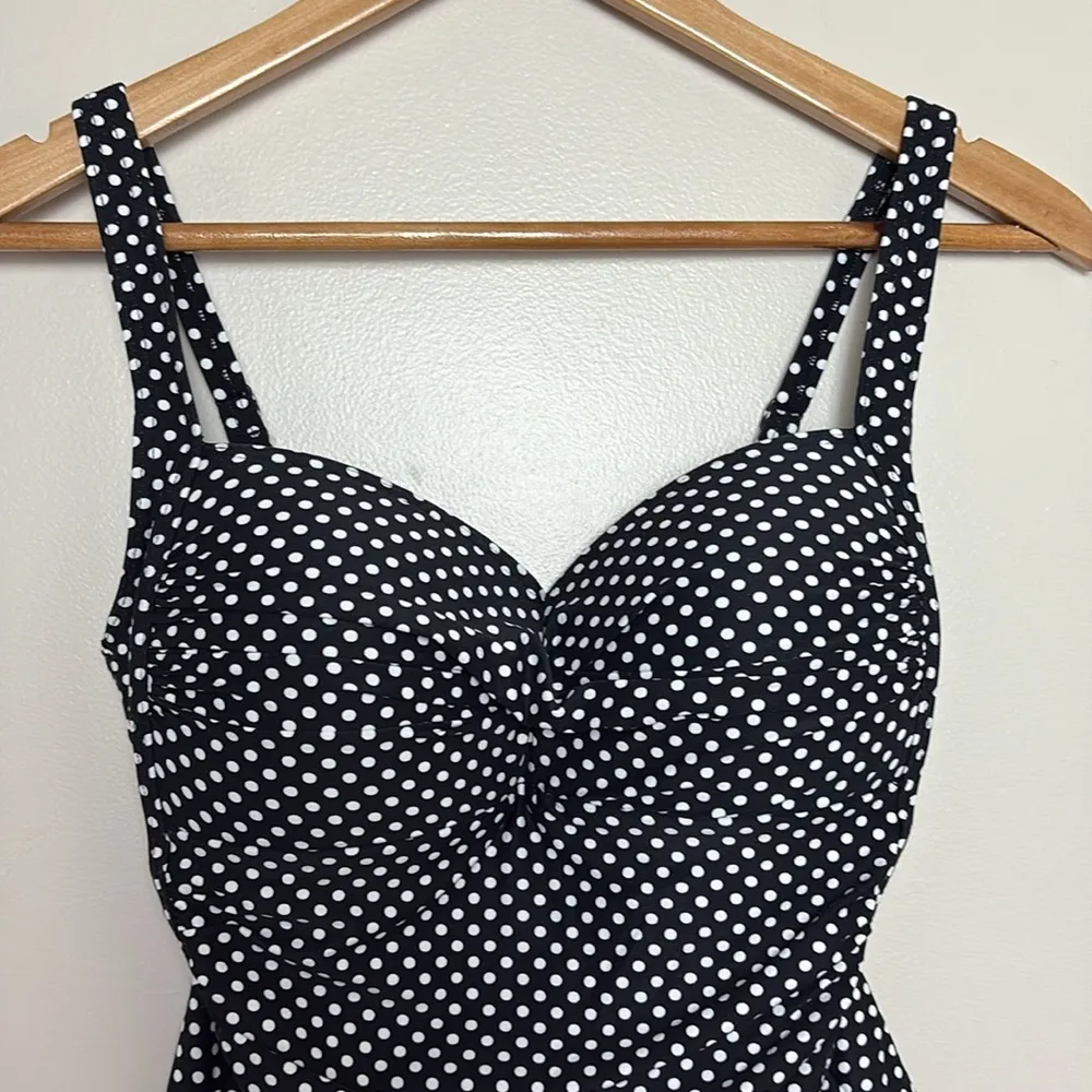 Niptuck Multi Fit Cup One Piece Swimsuit Black White Polka Dot Size 8 - Image 3