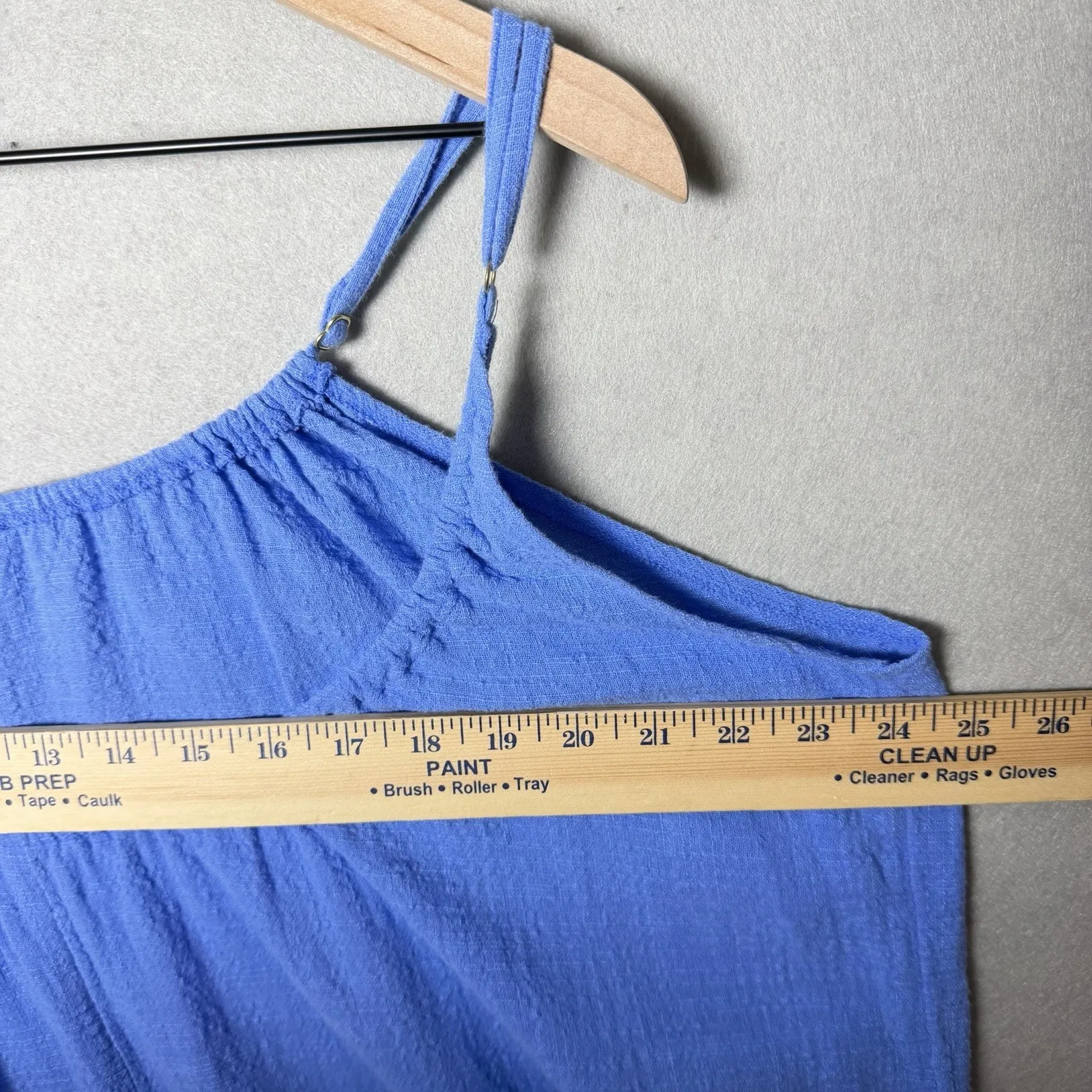 Kona Sol Swim Cover Up Dress Blue Ruffle Casual Cotton Beach Size XL - Image 7