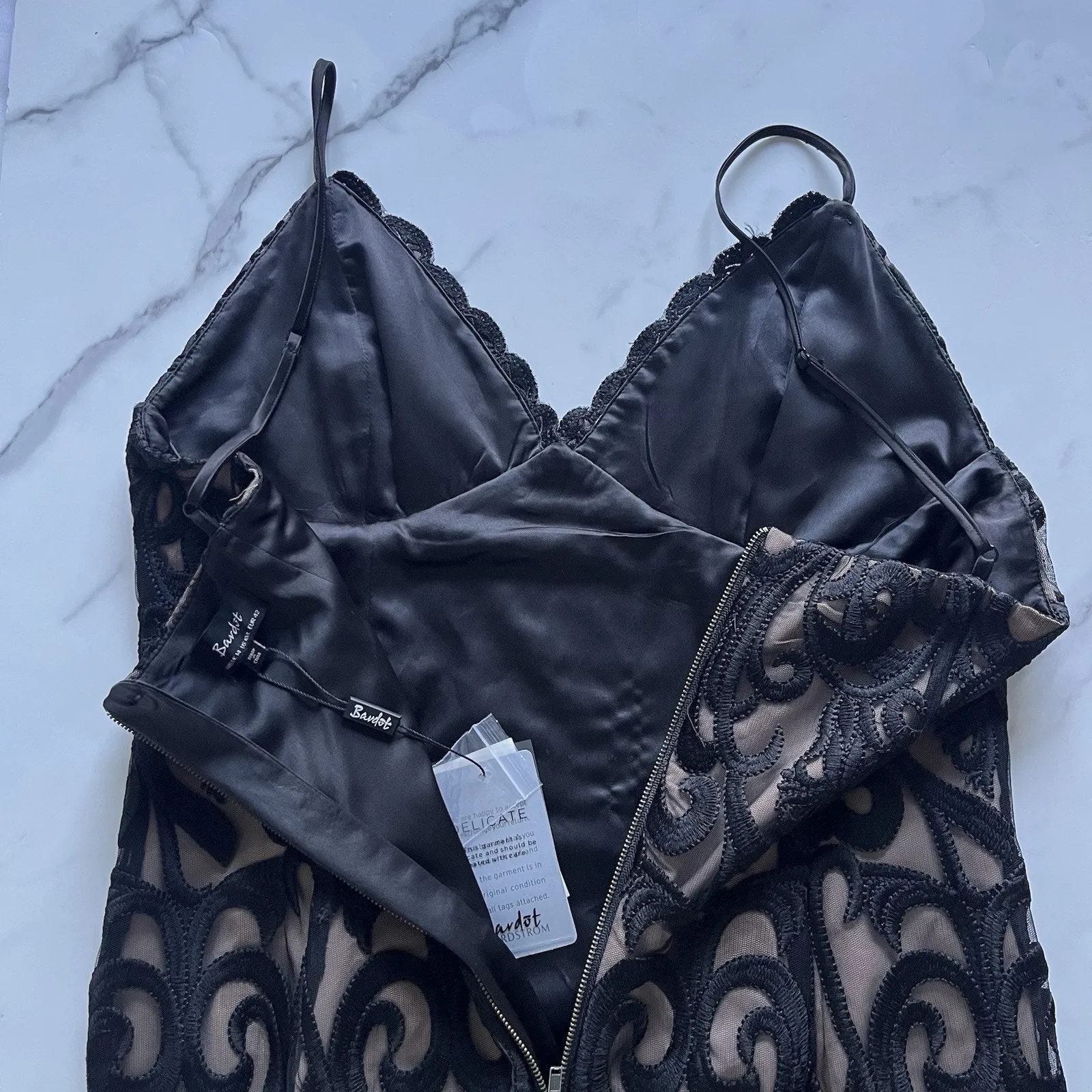 Bardot Gia Lace midi Dress Black Sz 10 Chic Feminine Cocktail Party Event Attire - Image 9