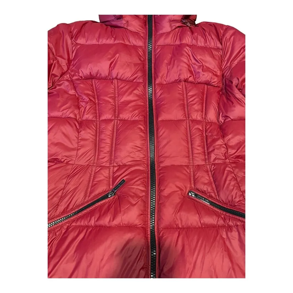 Michael Kors puffer coat with removable hood knee length size small - Image 15