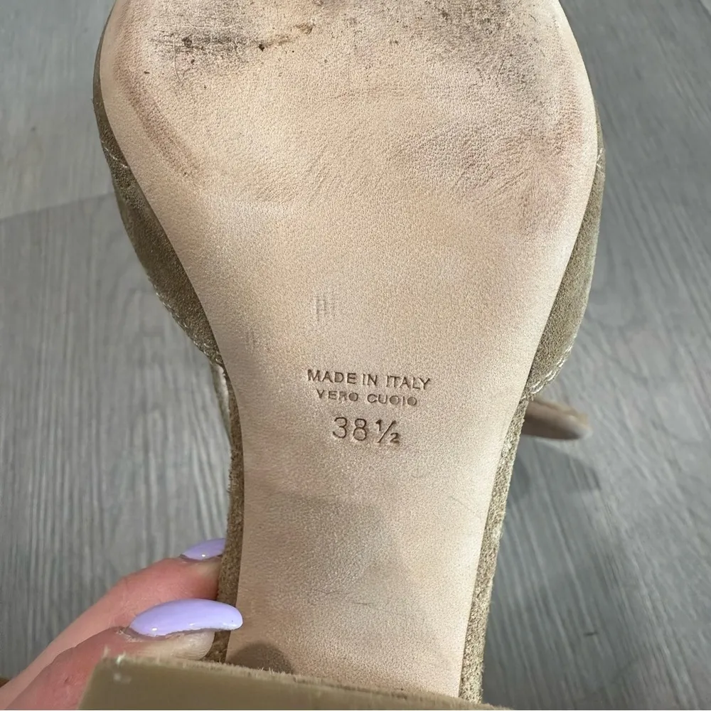 Laurence Dacade Rush Cutout Suede Open Toe Heeled Sandals 7.5 Tan - Image 8