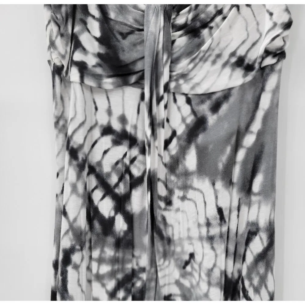 Hula Honey Womens Dress Medium Gray White Tie Dye Strapless Maxi Summer Beach - Image 5