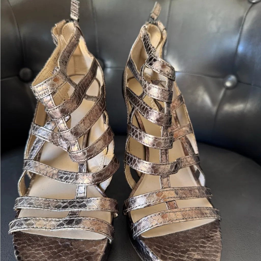 Franco Sarto Brown Scale Leather Heels - Image 3