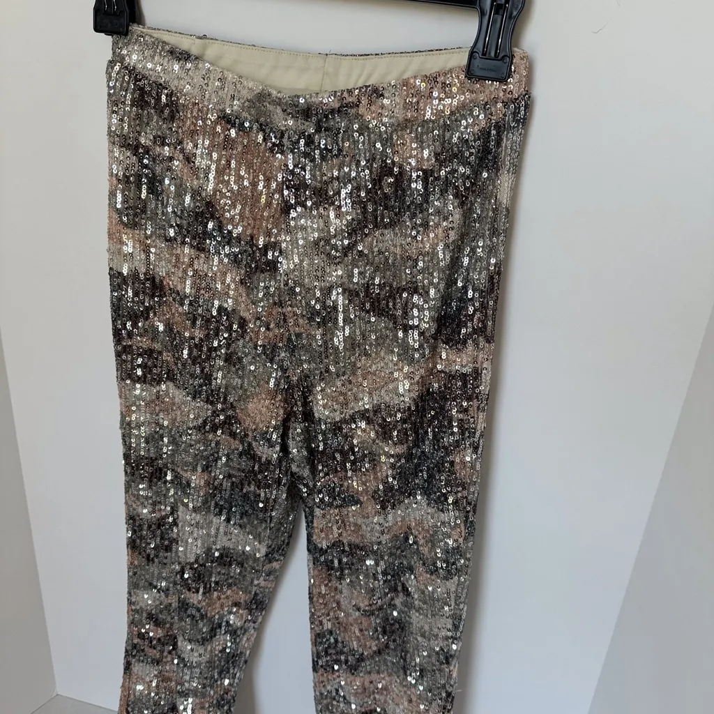 B9 Womens VENUS Camouflage Sequin Leggings lining Shorts Black Brown Tan size Xs - Image 4