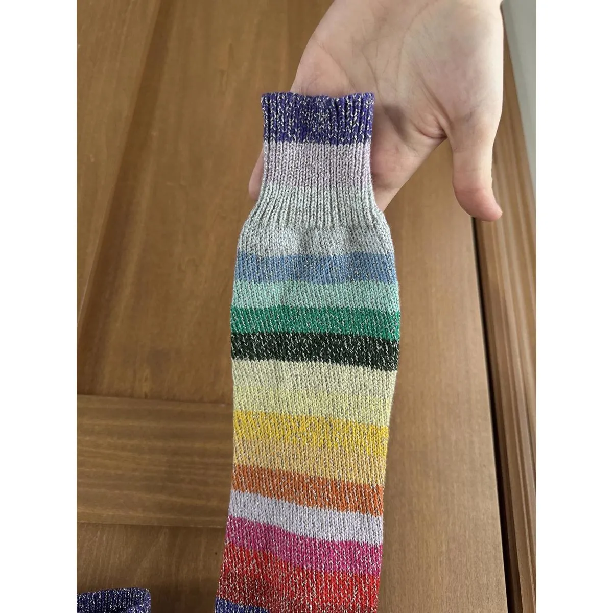 NWT Lovers & Friends Believe Cropped Sweater in Rainbow Sparkle Women’s Medium - Image 12