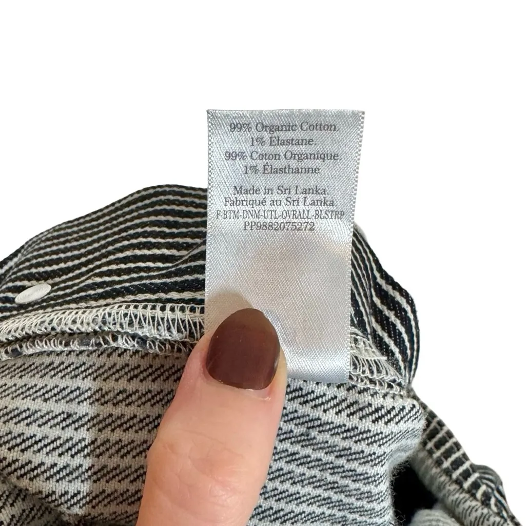 Everlane The Gardener Wide Leg Utility Overalls in Hickory Stripe Railroad - Image 14