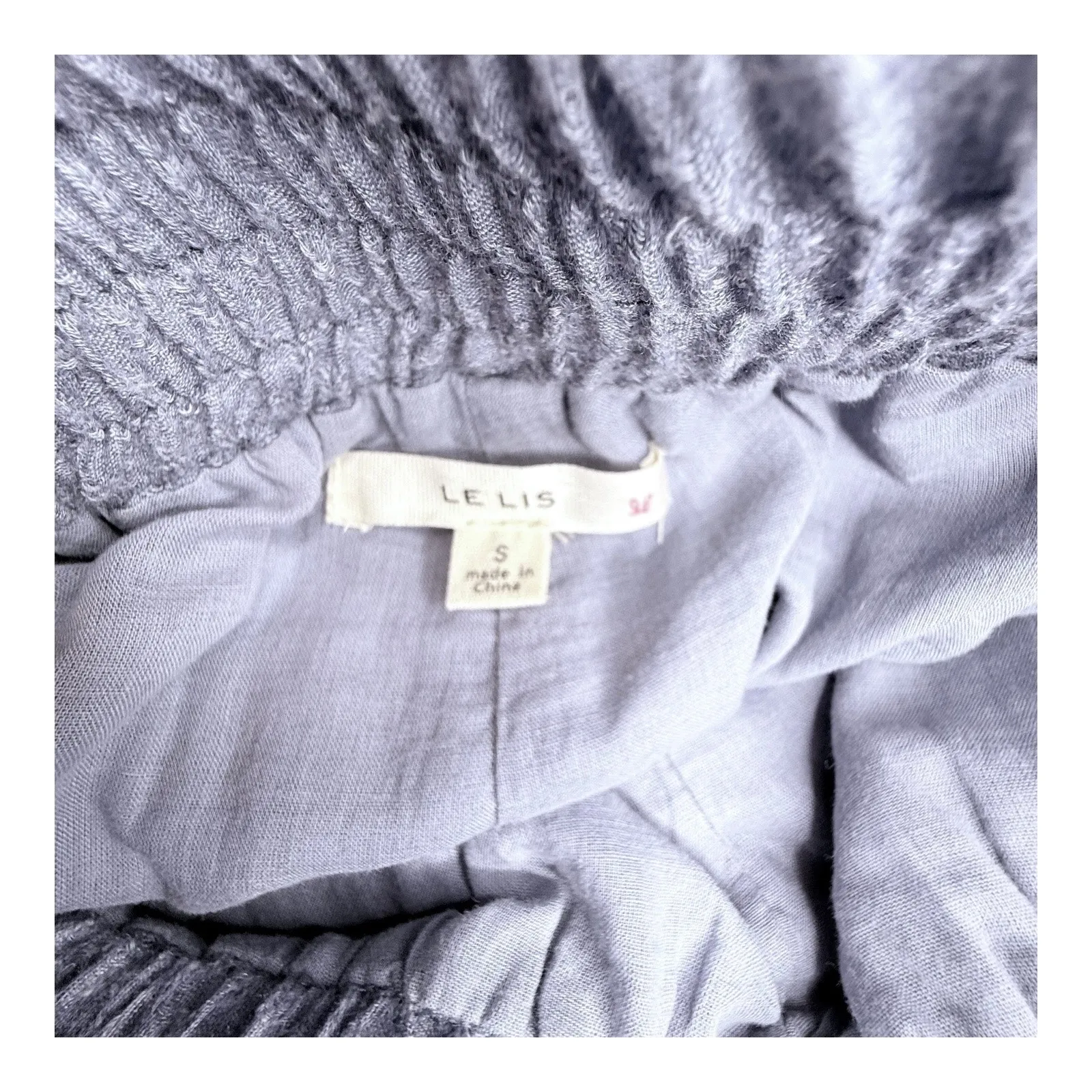 Le Lis Blue Embroidered Edge Shorts Women Sm Blue Cotton Pockets Pull On Girlie - Image 4