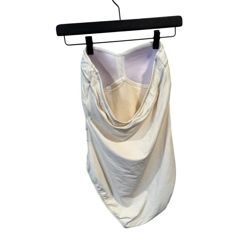 BLEU Rod Beattie A Fine Line Belted Strapless One-Piece 8 White Swimsuit - Image 4