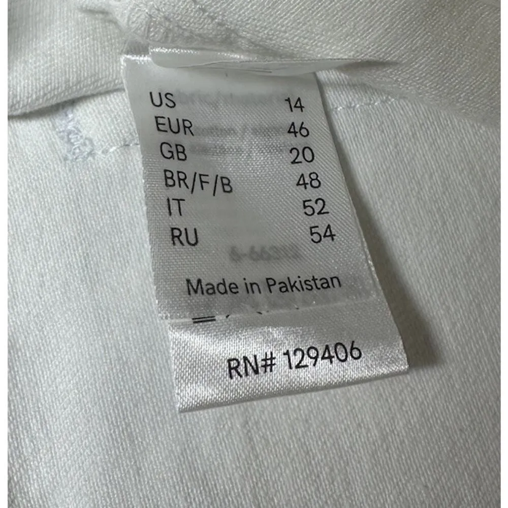 Lascana Venus White Denim American Flag Pockets Patriotic Jean Shorts Size 14 - Image 7