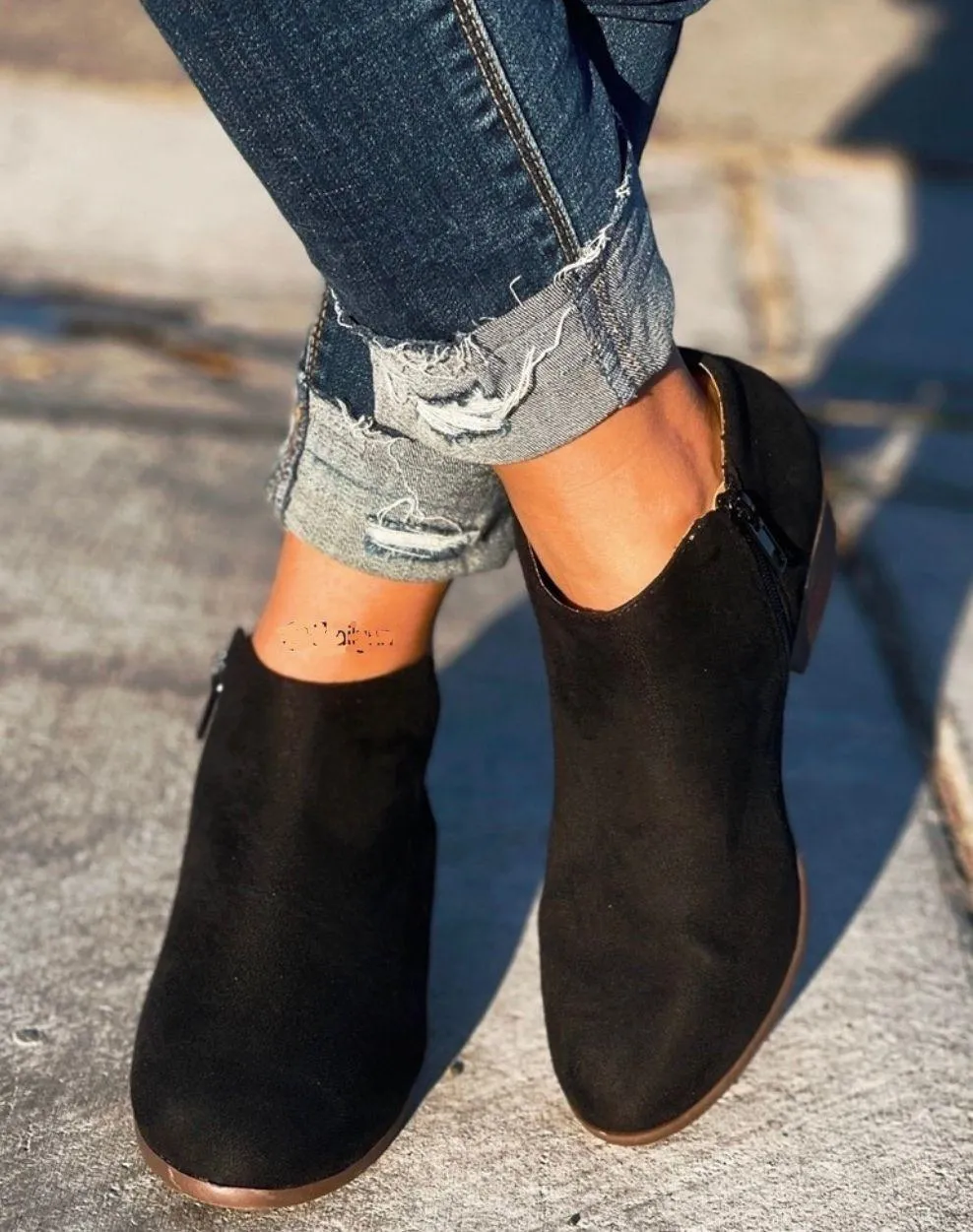 Black Micro Suede Bootie  - Image 3
