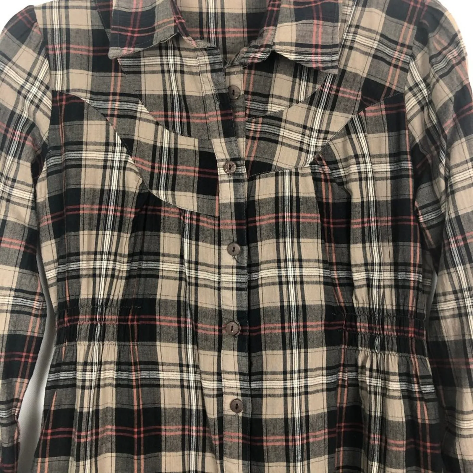 The Hanger Button Down Plaid Shirt Size Small High Low Hem - Image 5