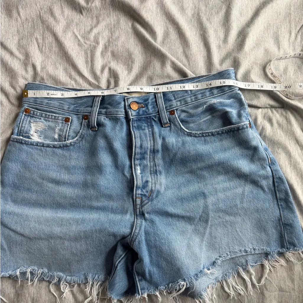Madewell Women's The Dad Jean Short Blue Cut-Off High Rise Jean Shorts 29 Beach - Image 7