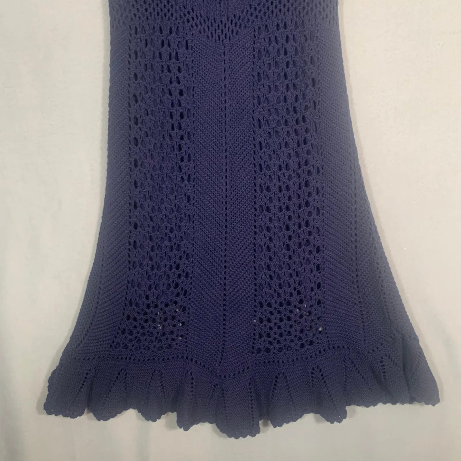 Lilly Pulitzer Molly True Navy Harbor Crochet Sleeveless Sweater Dress. Sz L - Image 5