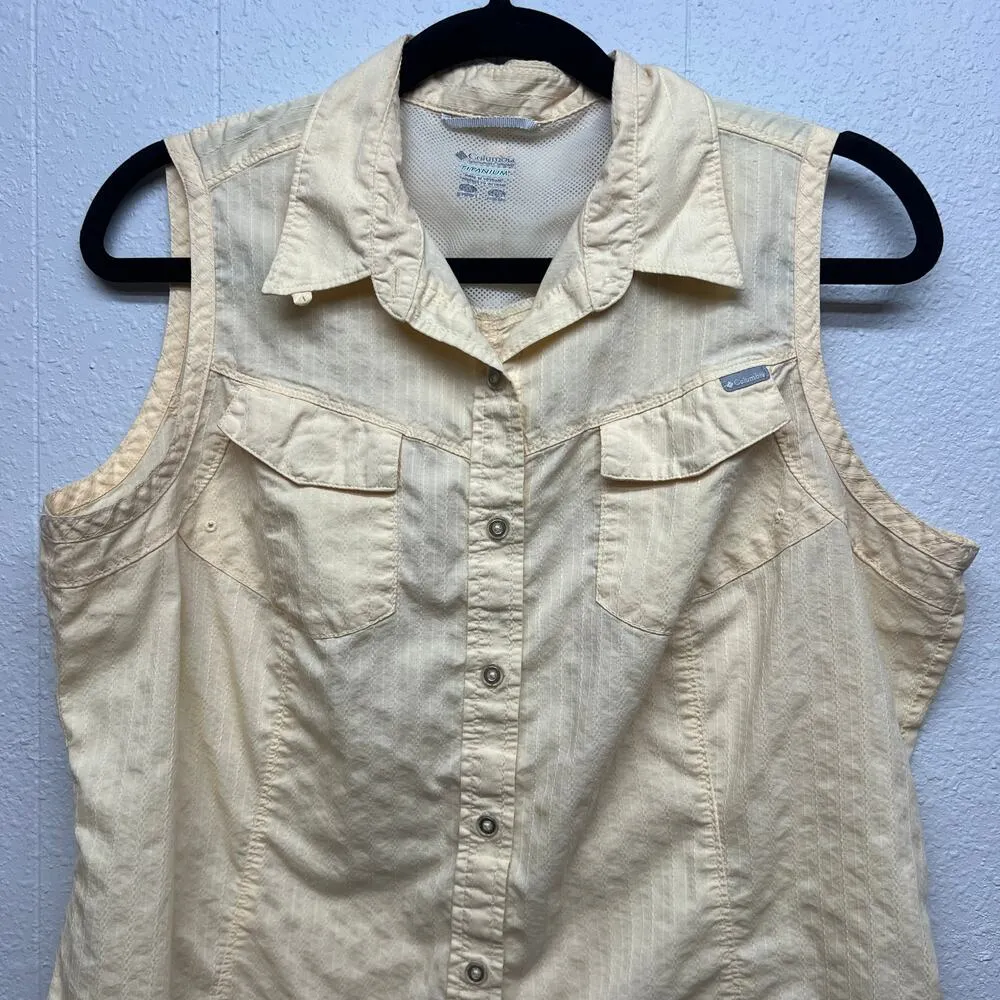 Columbia Titanium Womens Button Down Sleeveless Hiking Outdoor Shirt Size XL - Image 3
