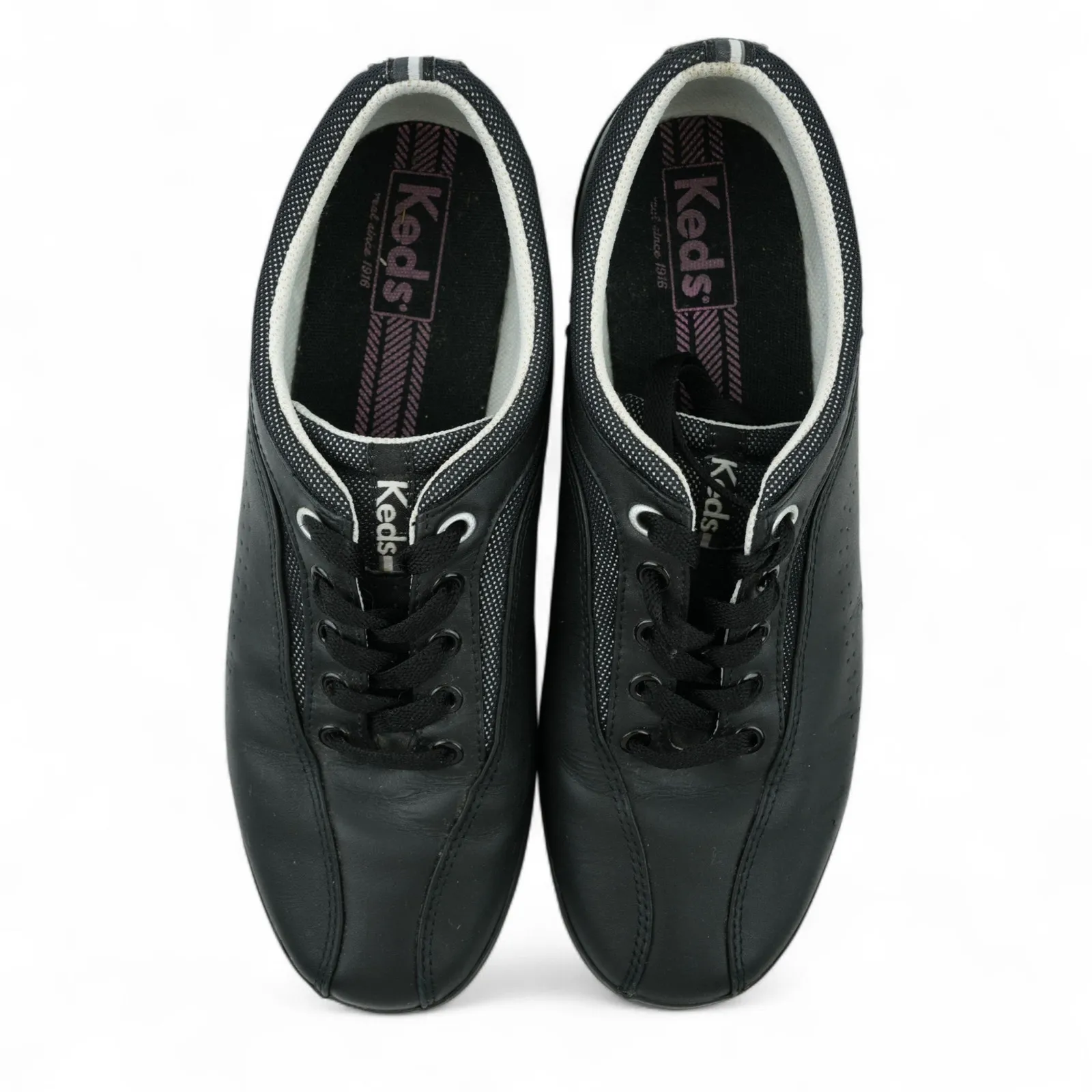 Keds Spirit Sneakers Shoes Womens 10 Black Leather Lace Up WH29771 - Image 8