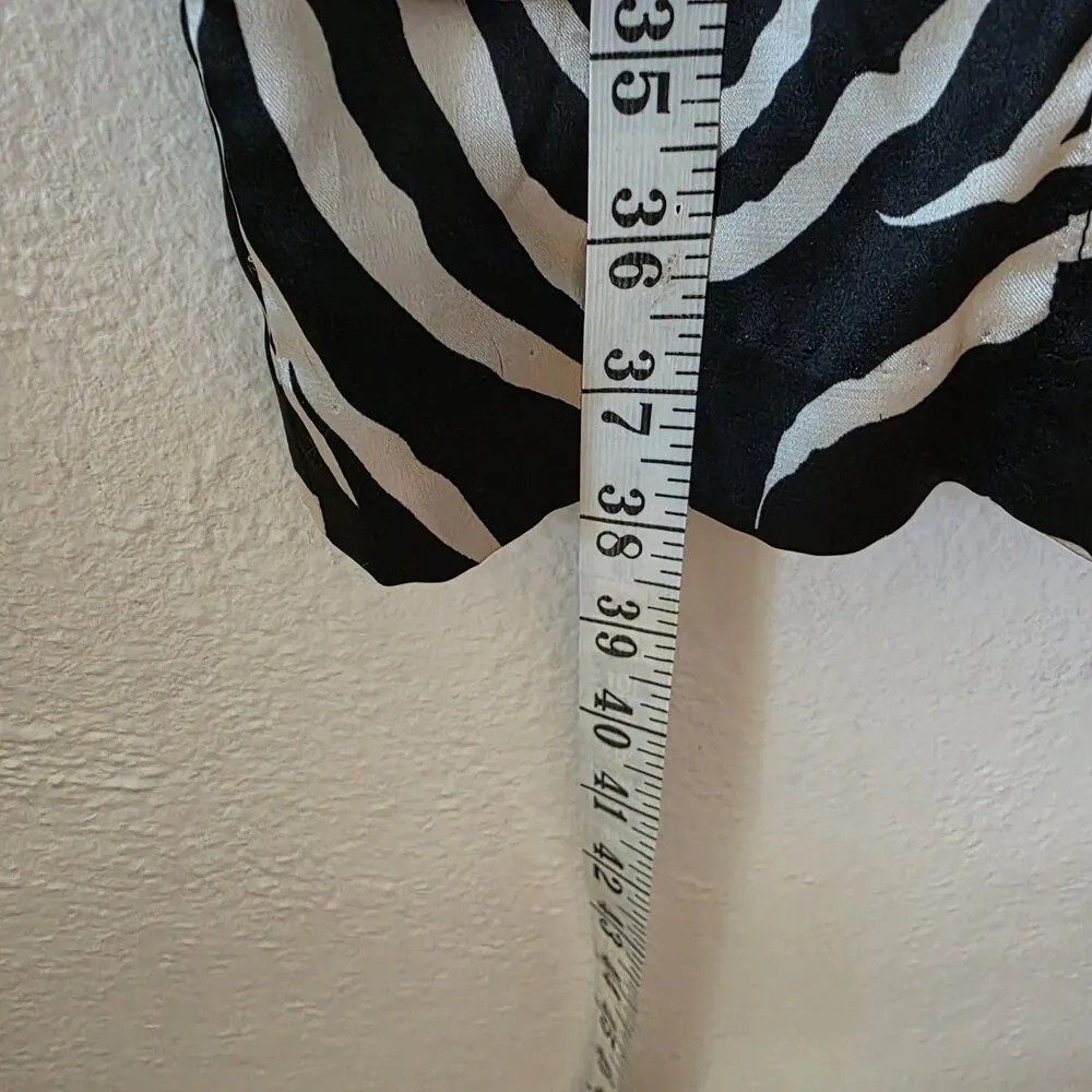 Nine West Zebra Print Mesh Mini Dress 4 Y2K 90s Grunge Tulle Trim Animal Print - Image 6